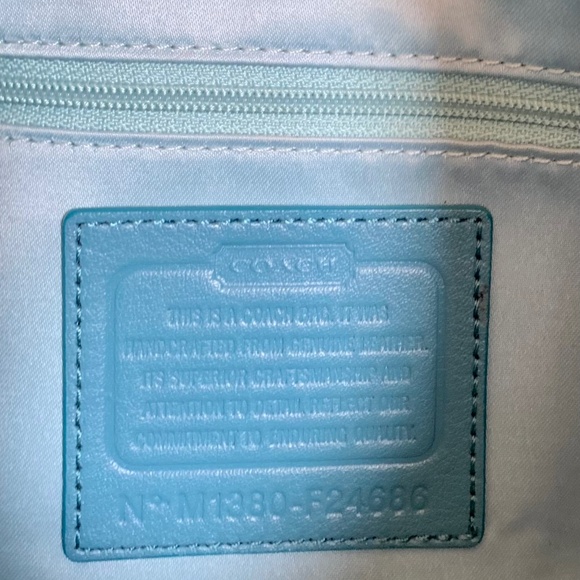 COACH Campbell Vintage Blue Leather Hobo Shoulder Y2K Bag - Picture 14 of 16